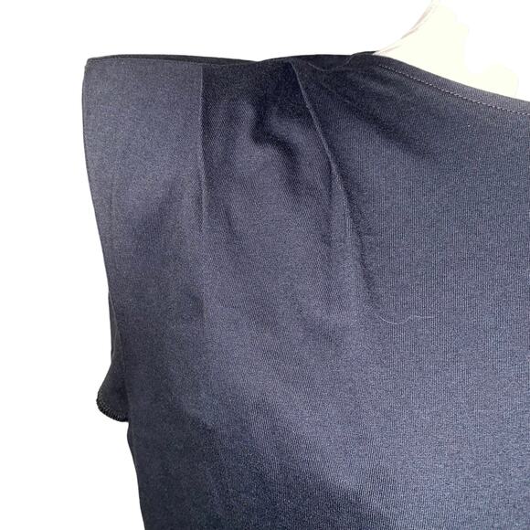 Express Cap Sleeve Pleated Collar Sleeve Pullover Dress size Small Black - Picture 4 of 7